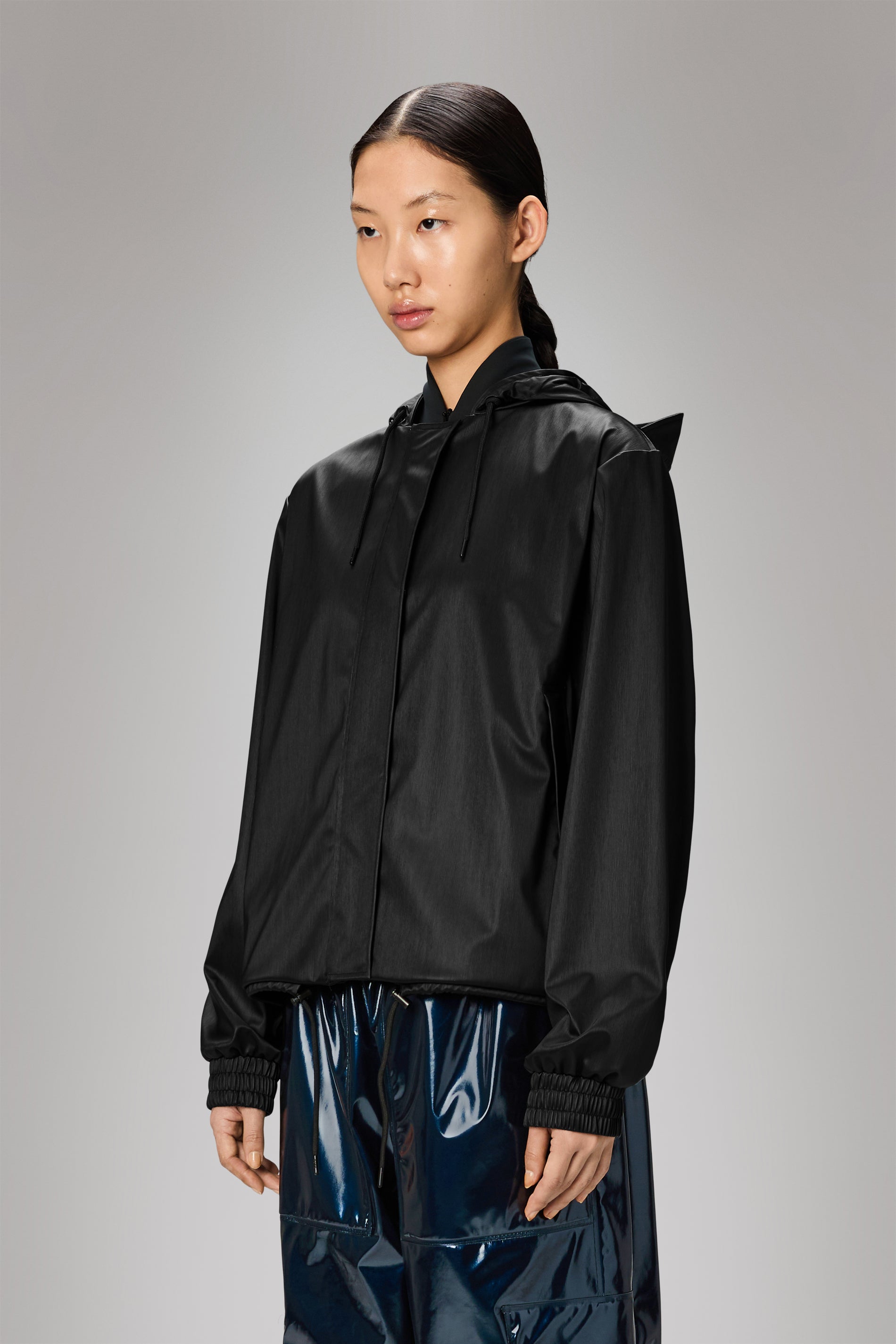 RAINS String W Jacket Black Grain Jacket